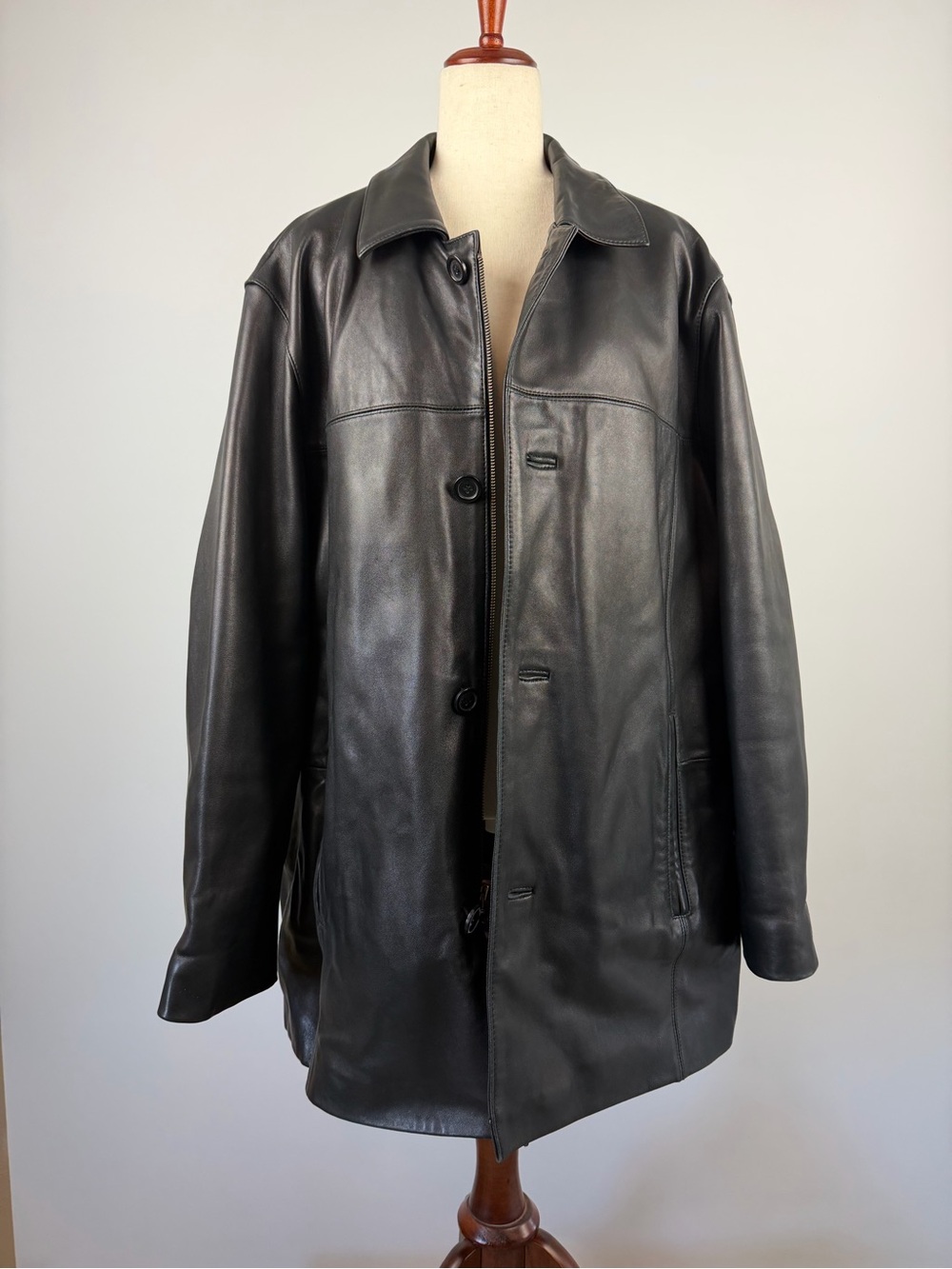 Pronto Uomo Black Leather Jacket Size L